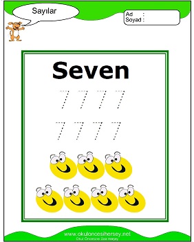 okul öncesi 1 sayısı çizgi çalışması